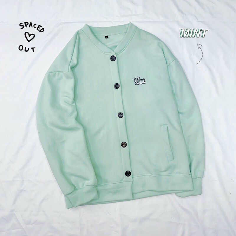 Áo khoác nỉ ulzzang form rộng tay dài cardigan PUPPY (ẢNH THẬT)