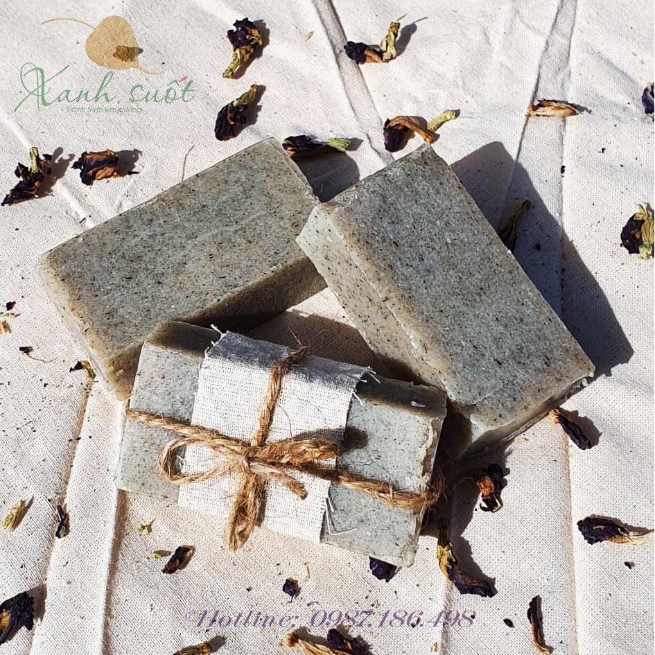 [Tùng Hạ Farm] Xà Bông Hoa Đậu Biếc- Butterfly Pea Handmade Soap [Xanh Suốt]
