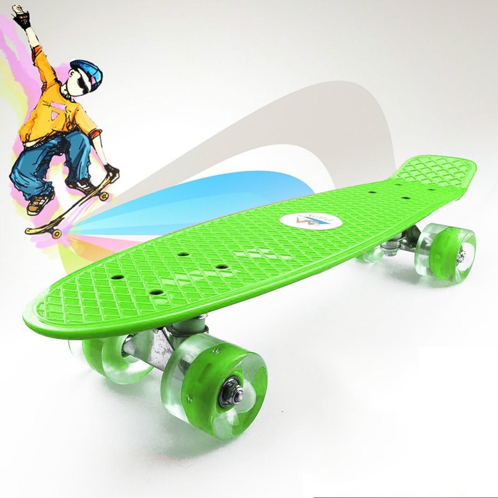 Ván trượt Skateboard Penny nhiều màu có bánh đèn led phát sáng