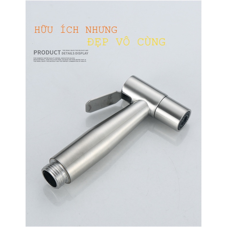 MUA 1 Tặng 1. ĐẦU VÒI XỊT VỆ SINH NHÀ TẮM. Chất liệu Inox304. Tặng đế cài vòi gắn tường