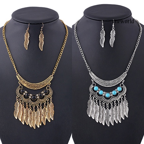 Set Vòng cổ Và Đôi Khuyên Tai Phong Cách Cổ Điển Thanh Lịch Dành Cho Nữ