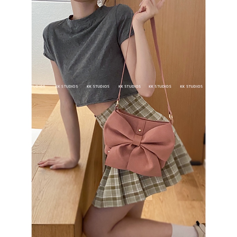 Túi đeo vai đính nơ niche all -mitch phong cách vintage dễ phối đồ