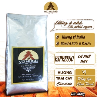 Cà phê nguyên chất Espresso Hạt S18 Hương Vị Italia cafe rang xay pha máy pha phin Võ Hùng Coffee ESB500