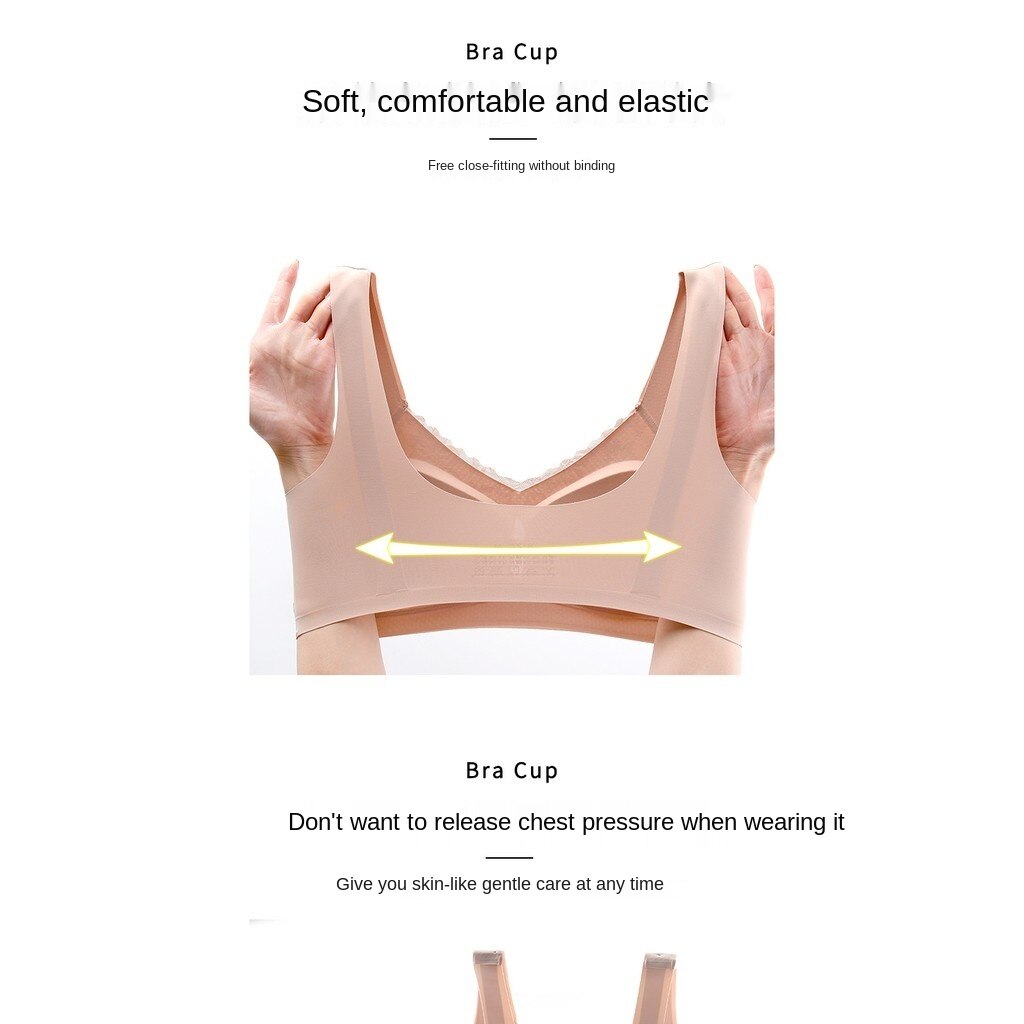 【Bra】2021 New Lace Thai Latex Seamless Bra Push Up Sport Yoga Wireless Women Sexy Bras