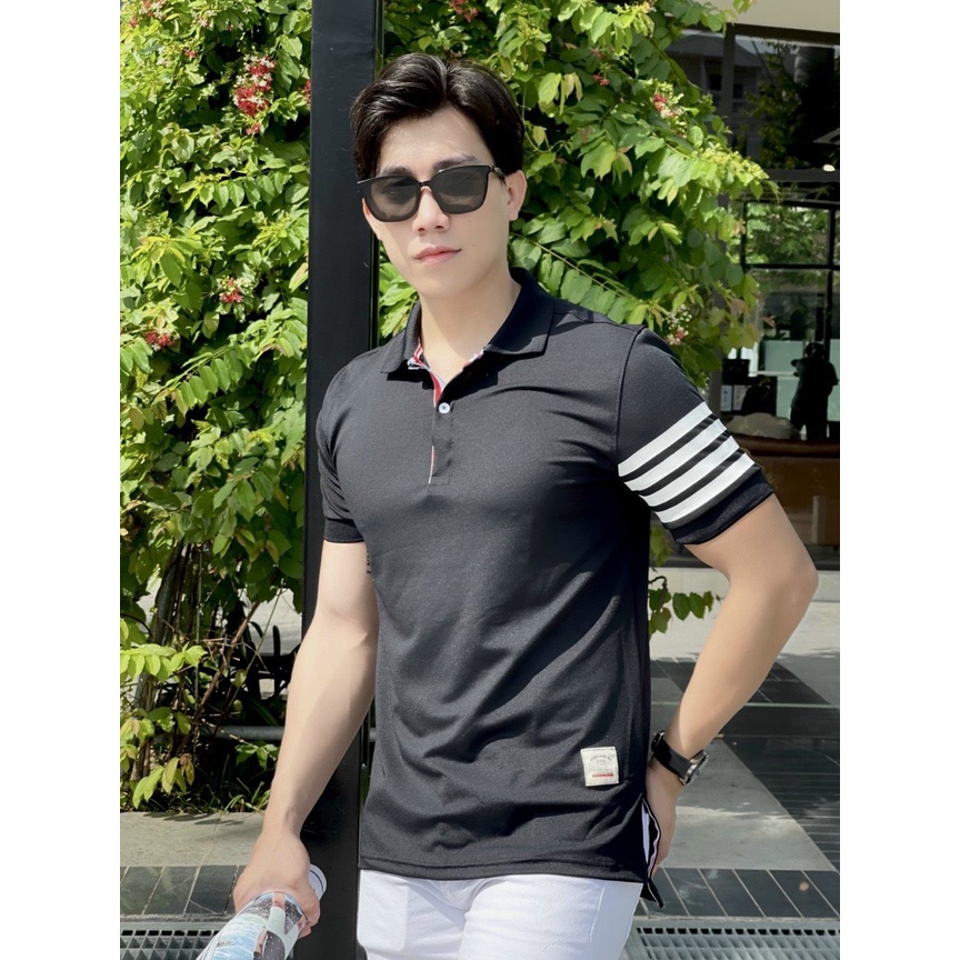 Áo thun cá sấu nam phối màu, áo thun polo nam có cổ thời trang vải mềm mịn, thấm hút tốt - HK239