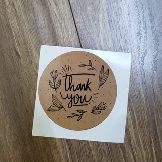 nhãn decal thank you có sẵn size 8,5cm