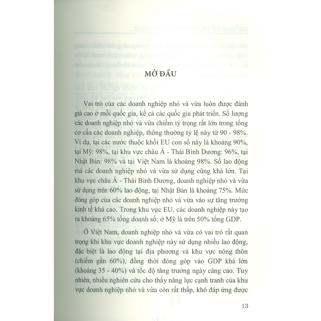 Sách - Thể Chế Hỗ Trợ Đổi Mới Công Nghệ Cho Doanh Nghiệp Nhỏ Và Vừa Việt Nam Trong Bối Cảnh Mới