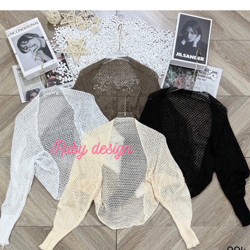 Áo khoác len nữ áo khoác nữ cardigan dệt kim mỏng thoáng khí tay dài chống nắng dáng croptop phong cách Hàn quốc - M015