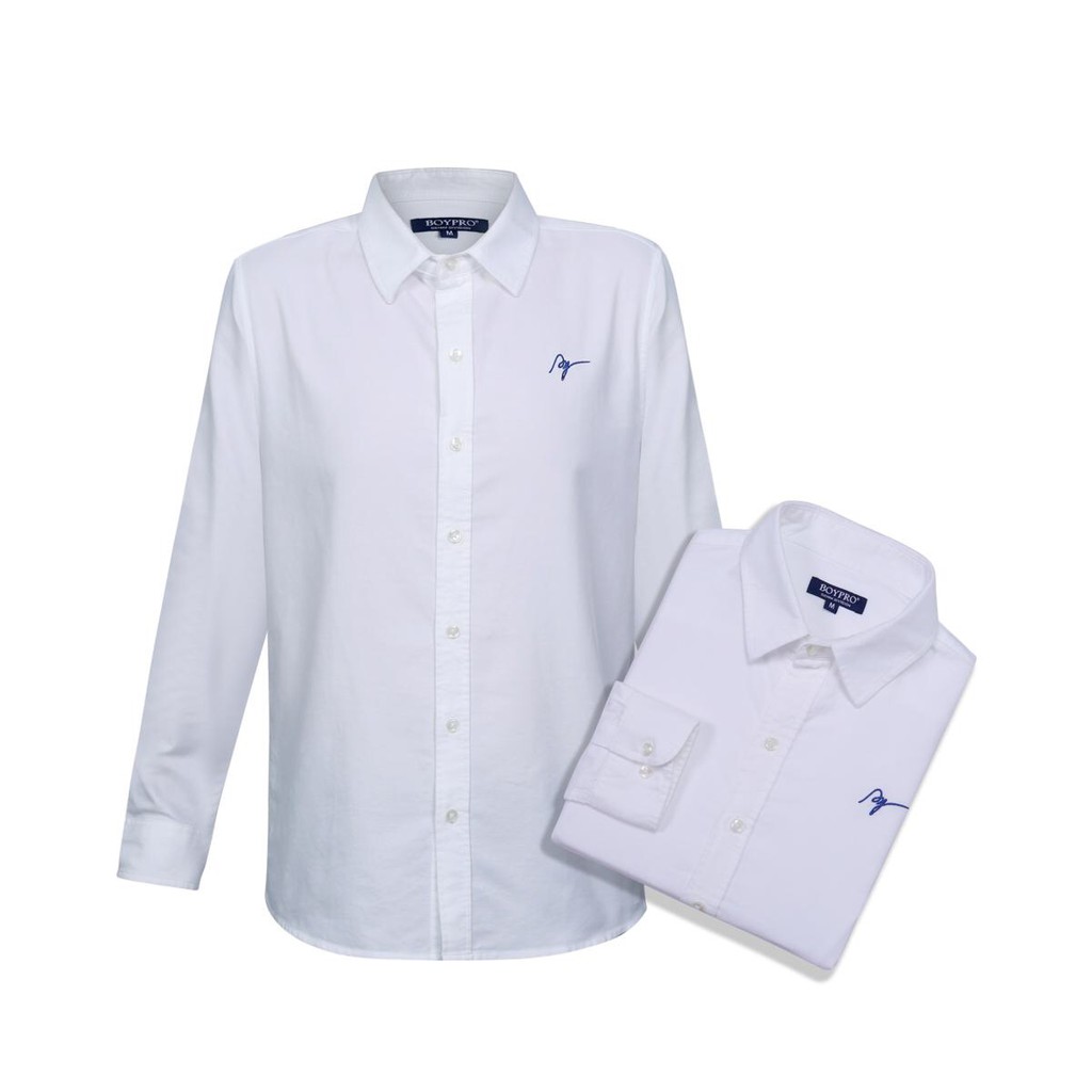 Áo Sơ Mi Vải For coton Tay dài Cổ bẻ Chuẩn Văn Phòng Màu trắng FO001