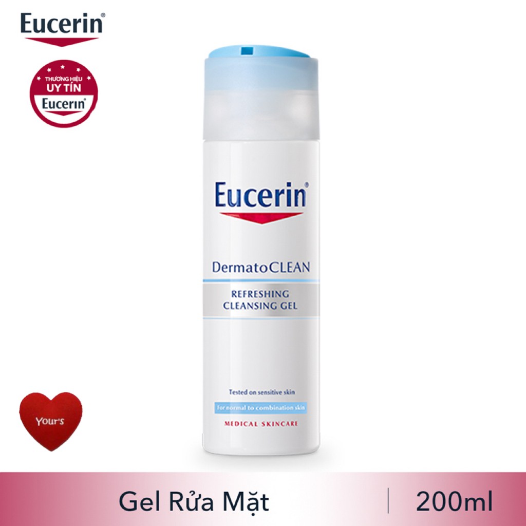 Sữa rửa mặt cho da nhạy cảm DermatoClean Gel 200ml - Eucerin