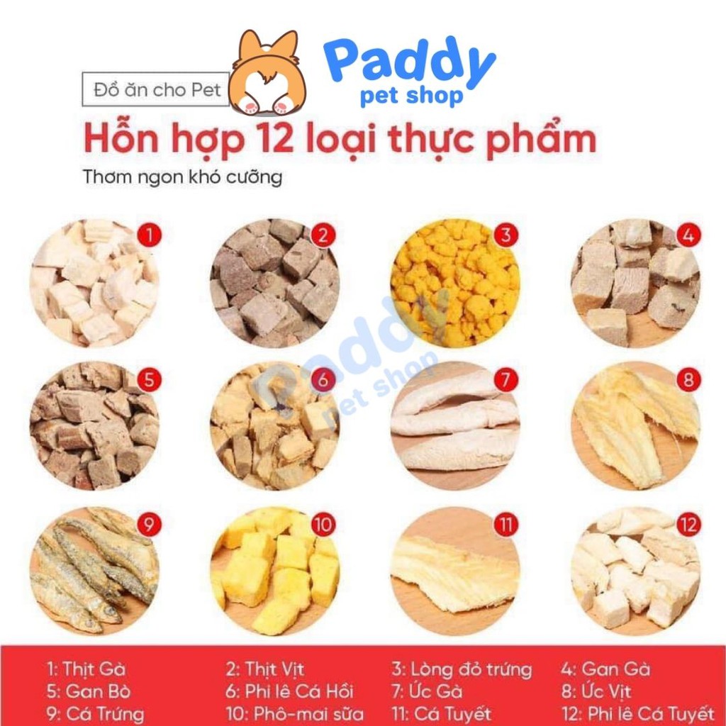 Hỗn Hợp Thịt Tươi Sấy Khô Cho Chó Mèo