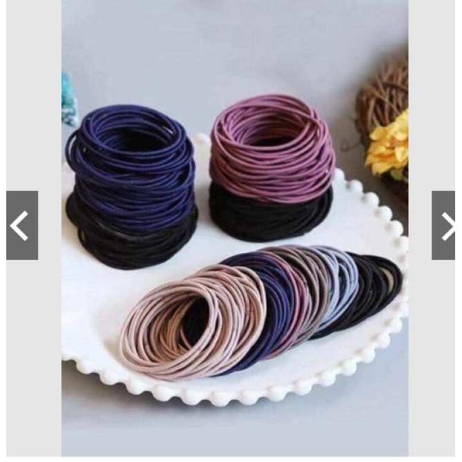 Set 100 dây chun buộc tóc trơn các màu siêu xinh, dễ thương, an toàn cho bé, tính thẩm mỹ cao