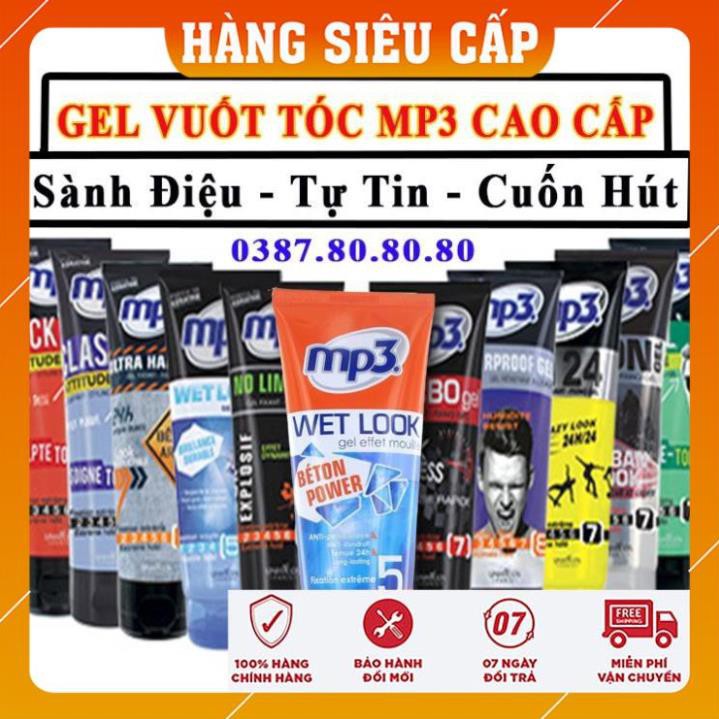 [ Chính Hãng - CAO CẤP ] Keo vuốt tóc nam tạo phồng giữ nếp cao cấp/ Gel vuốt tóc MP3 pháp không bết dính, giữ nếp 24h