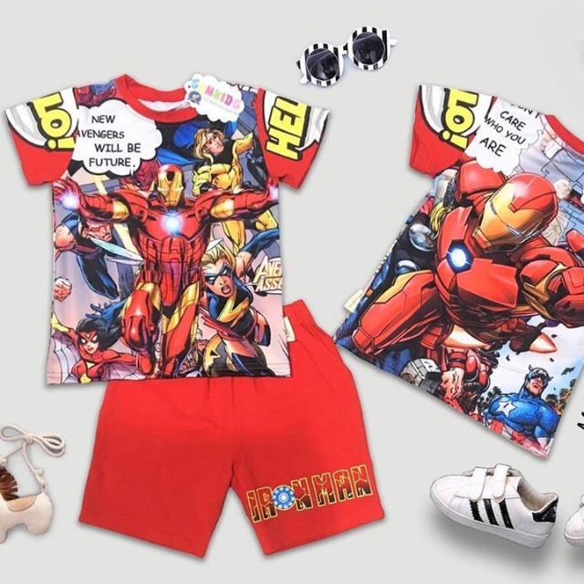 Bộ ironman truyện tranh SAMKIDS  size 10-15.