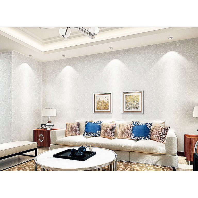 1M x 45cm Giấy dán tường có sẵn keo châu âu hoa văn nổi dày