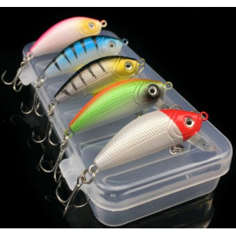 Bộ 5 con Mồi lure Luya Mino rock 5cm 3.7g siêu nhạy