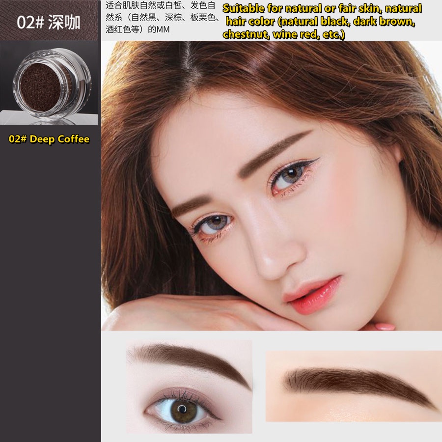 Kem Trang Điểm Lông Mày Air-Cushion Lâu Trôi Chống Thấm Nước Kèm Cọ Tiện Dụng