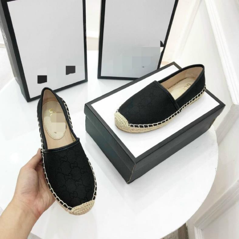 J(ẢNH THẬT) Giày Mọi Slipon G Đế Kép Viền Cói Fullbox Bull Túi Cao Cấp