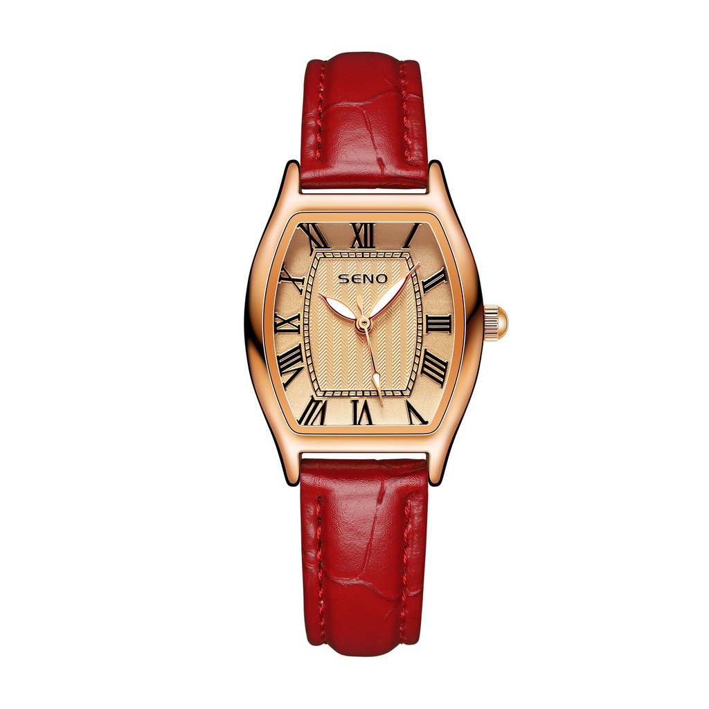 Đồng hồ nữ SENO dây da hàng cao cấp chống nước mặt sapphia chống xước bảo hành 12 tháng