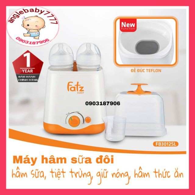 [kèm quà] Máy hâm sữa đôi đa năng Fatzbaby fb3012sl