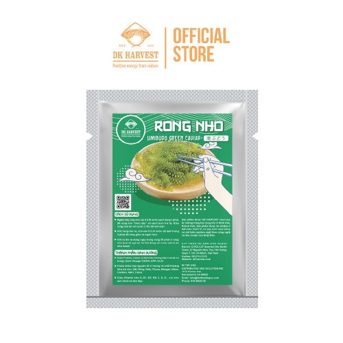 COMBO 2 Gói Rong Nho Tách Nước - 25g/Gói - DK Harvest - Công Nghệ Nhật Bản - Tặng 2 Gói Nước sốt mè ra