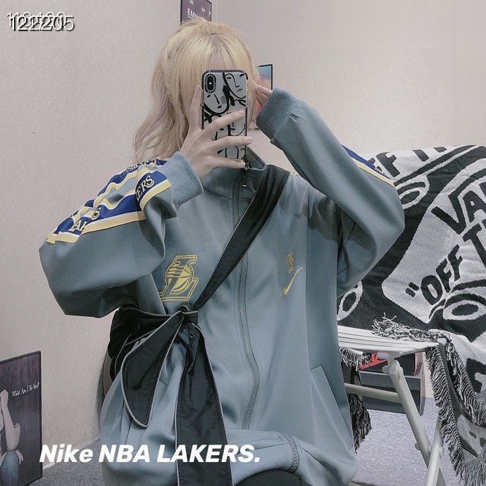 Áo Khoác Bóng Rổ Nike Lakers Cổ Đứng Thời Trang Mùa Xuân Năng Động 2021