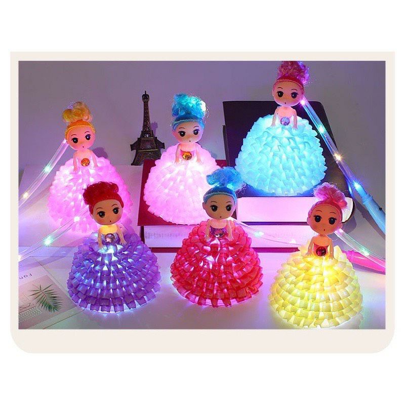 Đồ chơi Trung thu, Đèn lồng hình búp bê barbie phát sáng, quà tặng cho bé