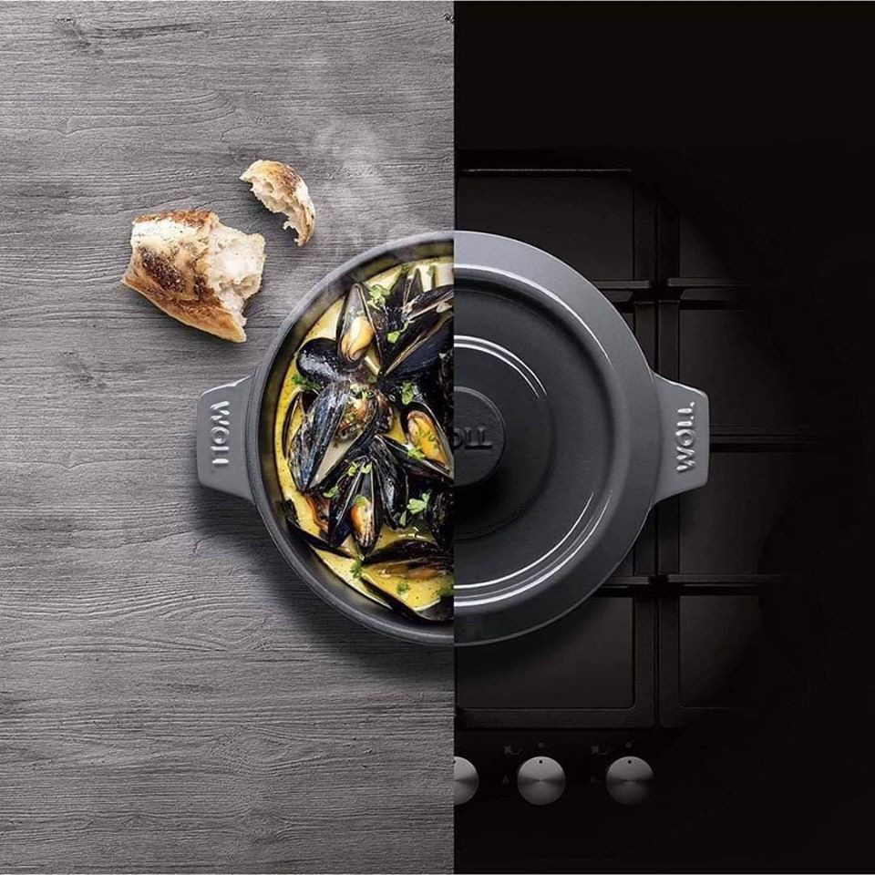 Nồi gang tròn có vung Woll Iron Pots size 20-24 cm