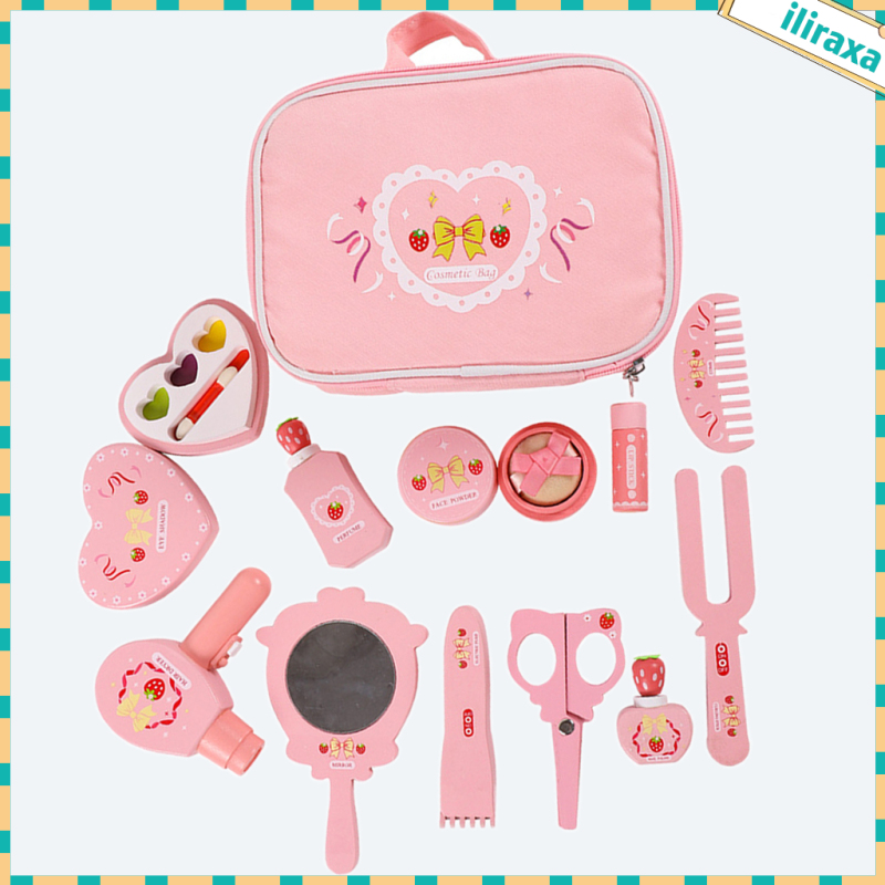 Bộ Đồ Chơi Trang Điểm 12 Món Bằng Gỗ Cho Bé Gái