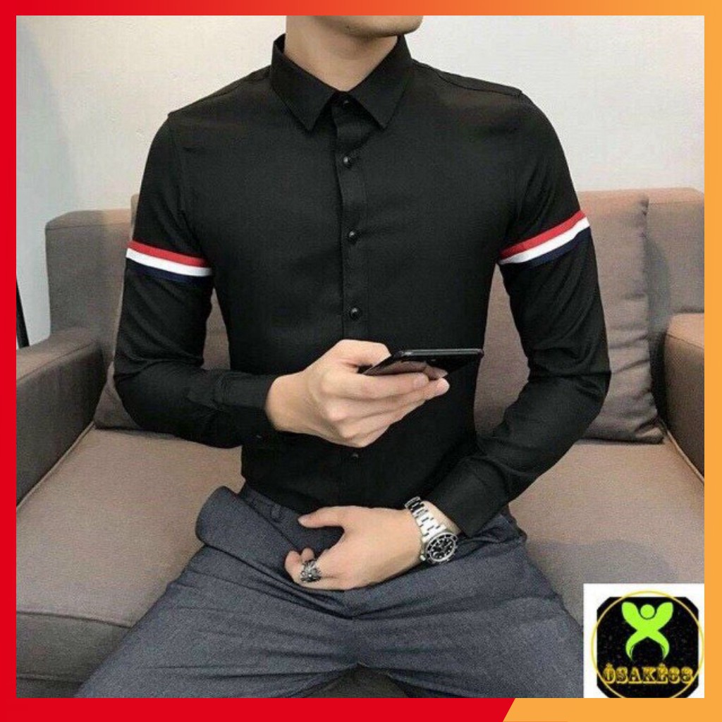 [Hàng Xịn] Áo Sơ Mi Nam Phối Kẻ Tay Vải Mềm | BigBuy360 - bigbuy360.vn