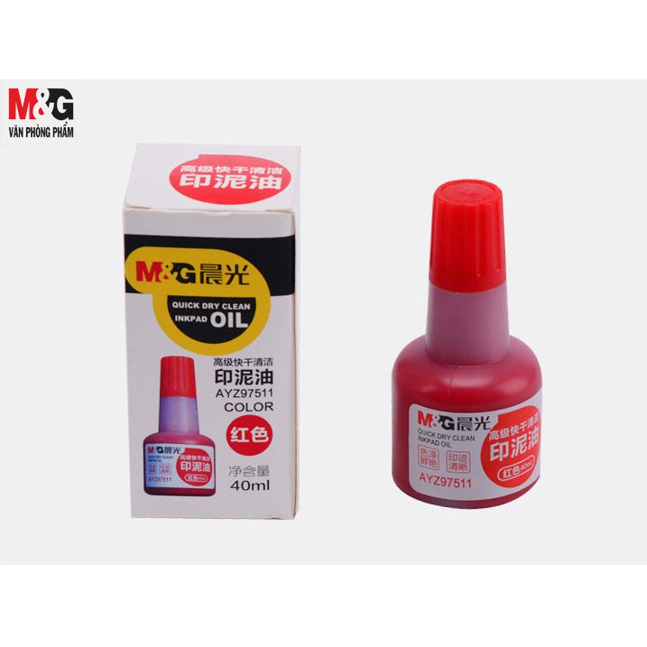 Mực dùng cho con dấu M&amp;G AYZ97511A mưc xanh, mực đỏ