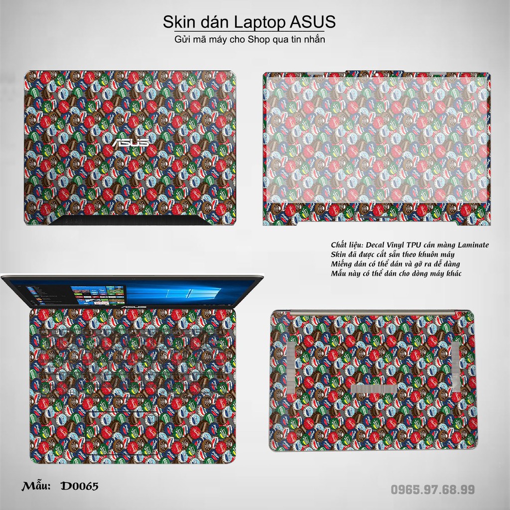 Skin dán Laptop Asus in hình Sticker họa tiết (inbox mã máy cho Shop)