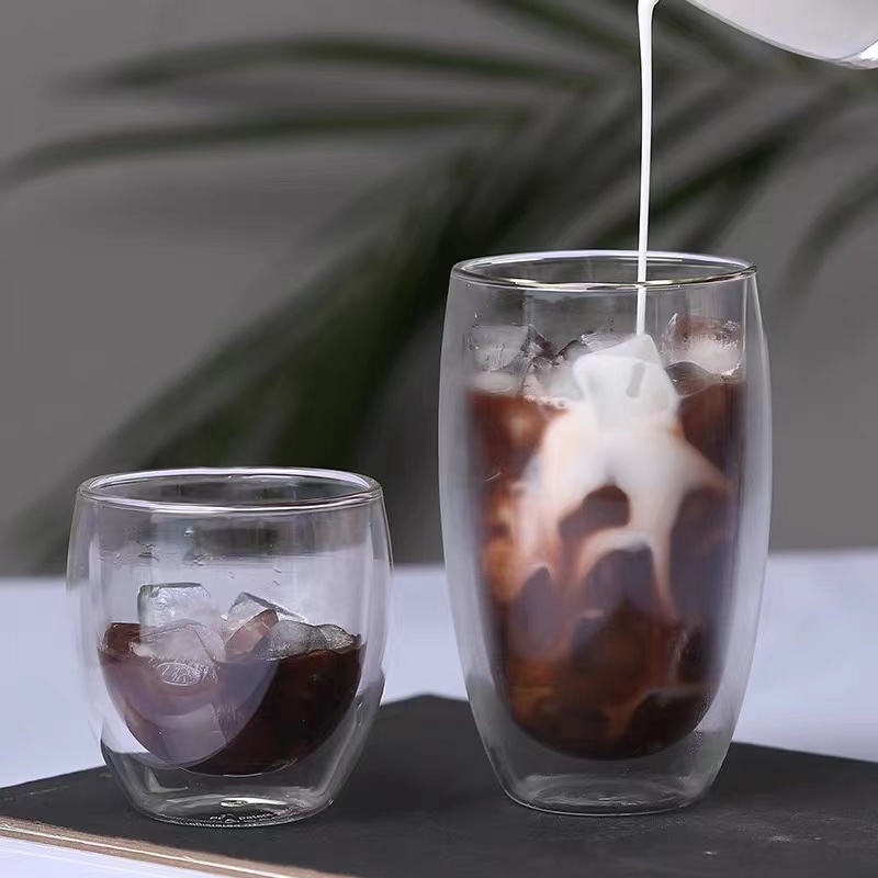 1 cốc uống bia/cà phê bằng thủy tinh hai lớp chịu nhiệt