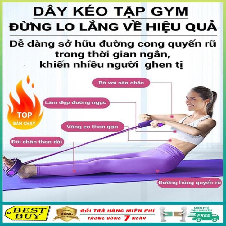 Dây kéo đàn hồi 4 ống cao su tập cơ bụng, tập gym tại nhà đa năng