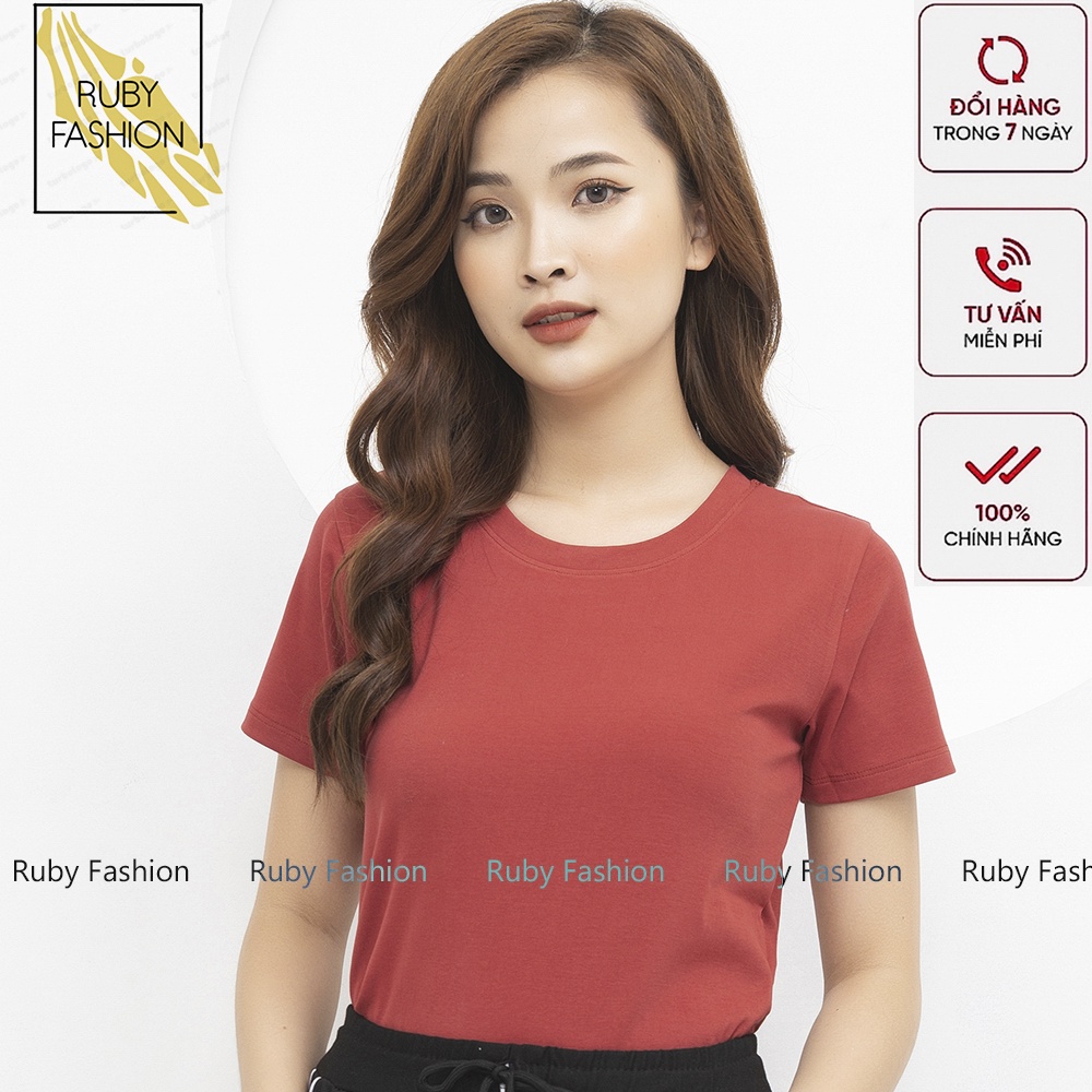 Áo thun nữ Ruby Fashion cộc tay cổ tròn, phông form ôm đẹp chất vải co giãn