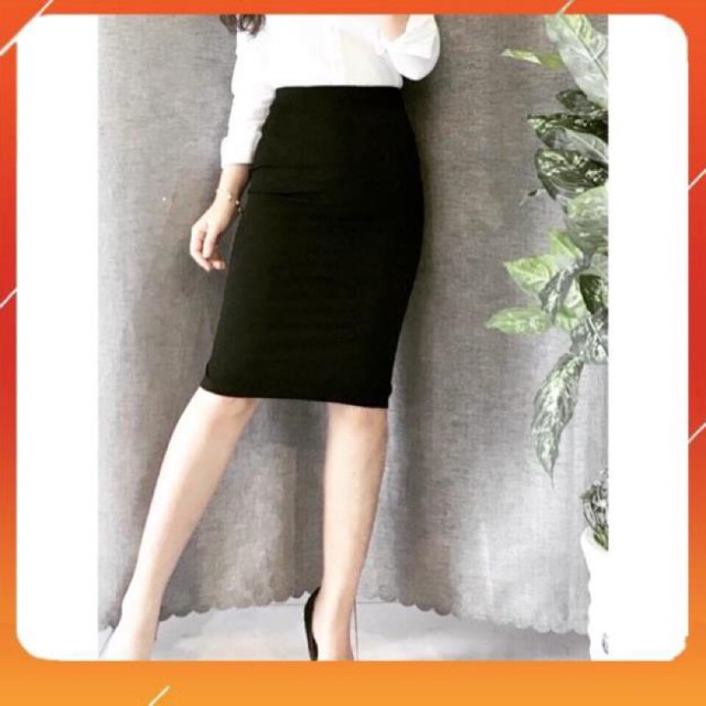 [FreeShip - Ảnh Thật] Chân Váy Bút Chì Dài Qua Gối V158