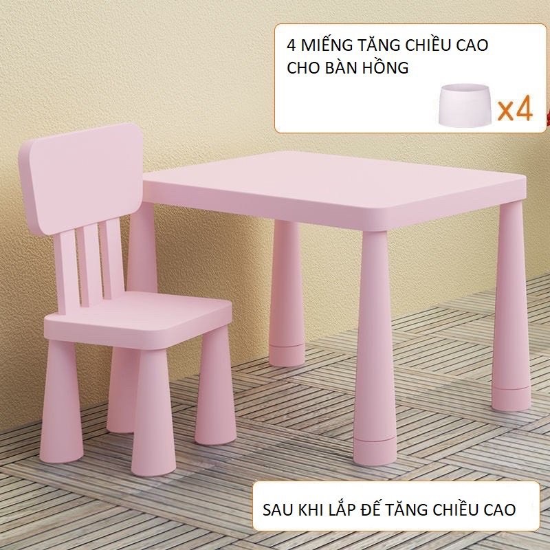 Bộ bàn ghế trẻ em bàn nâng độ cao phù hợp với trẻ em 2 đến 10 tuổi, nhựa Nguyên Sinh an toàn, decor hàn quốc | BigBuy360 - bigbuy360.vn