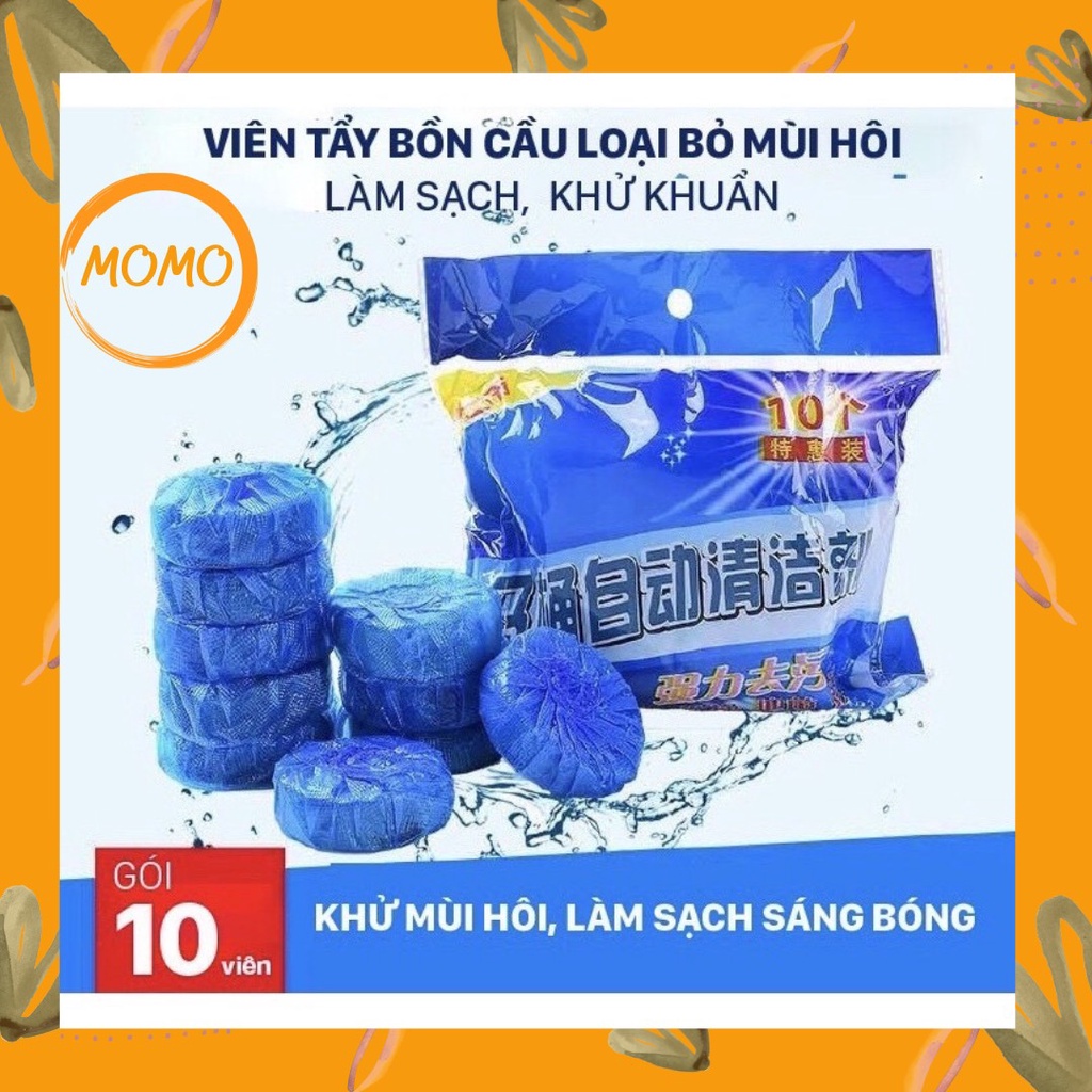Combo 10 viên khử mùi bồn cầu hương thơm tự nhiên diệt vi khuẩn, làm sạch vết bẩn bám sâu trên thành bồn cầu