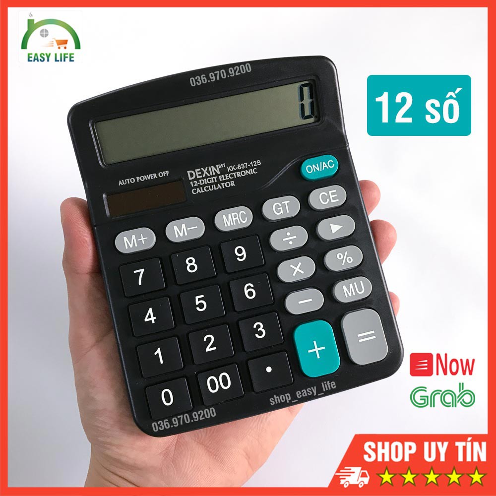 Máy Tính Cầm Tay Dexin 12 Số Dùng Năng Lượng Mặt Trời Hoặc Pin