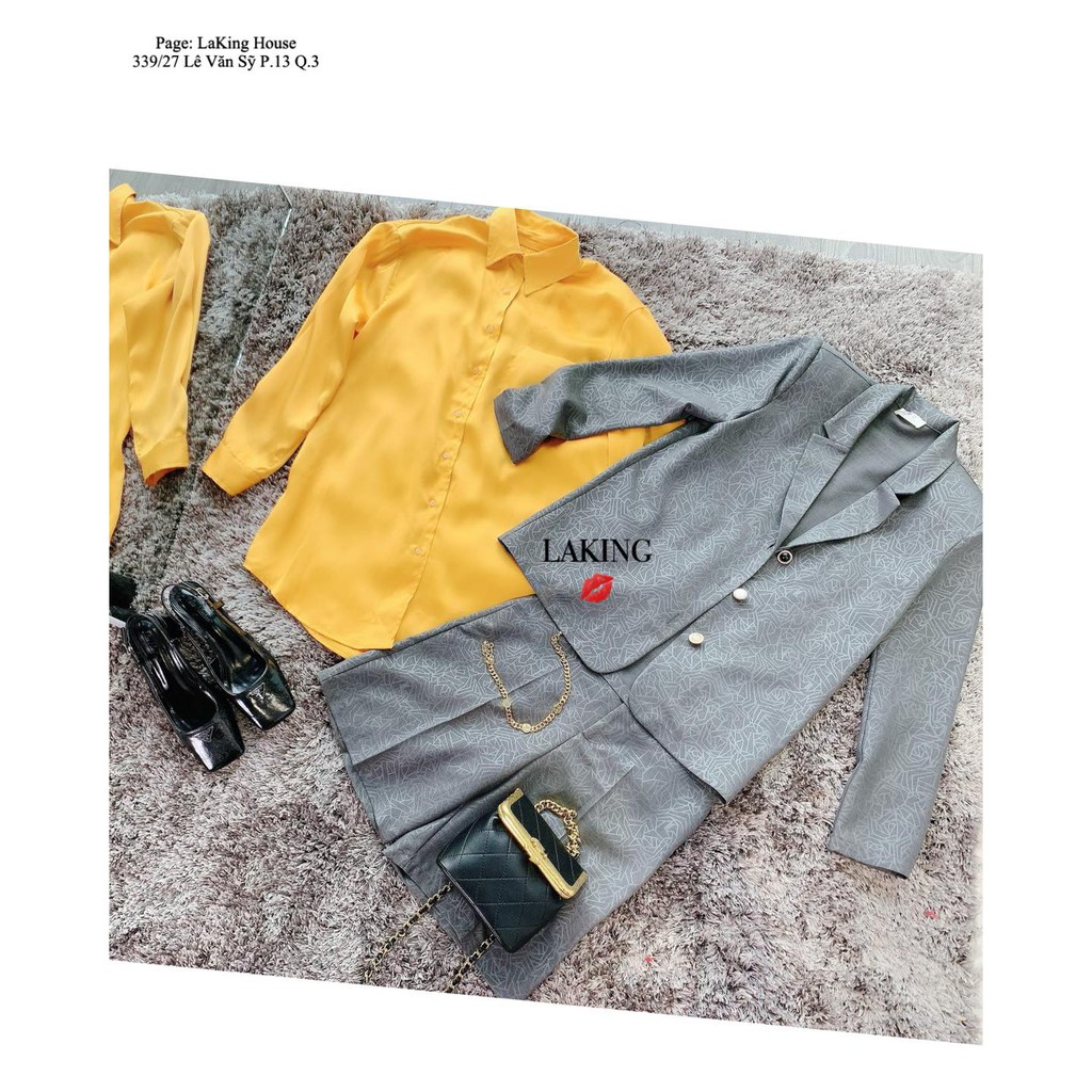 ÁO VEST HỒNG ĐẬM TAY DÀI ĐÍNH KHUY LAKING HOUSE | BigBuy360 - bigbuy360.vn