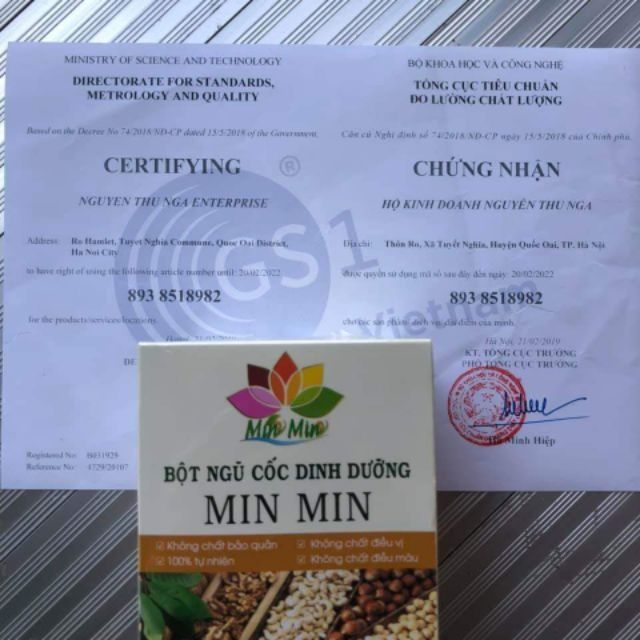 Ngũ Cốc dinh dưỡng Min Min, Ngũ Cốc lợi sữa Min Min chế biến từ 18 loại hạt (hộp 0.5kg)
