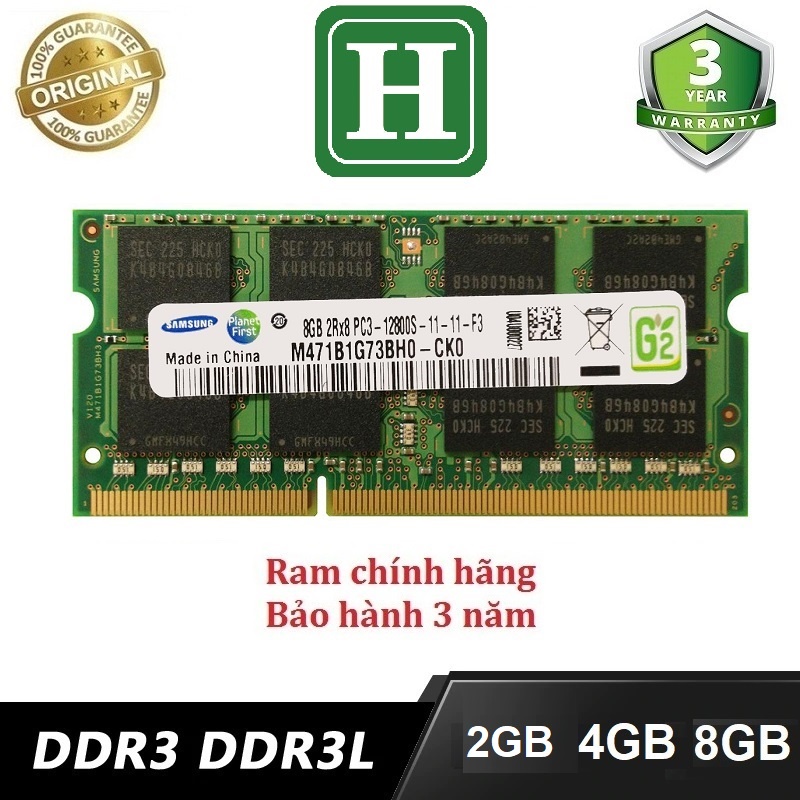 Ram Laptop 2Gb, 4Gb, 8Gb DDR3L bus 1600 và một số loại khác, hàng tháo máy chính hãng, bảo hành 3 năm