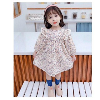 Áo đầm hoa dài tay cho bé