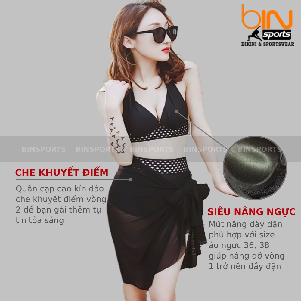 Bikini Nữ Hai Mảnh Phối Lưới Freesize Bin Sports BHV009
