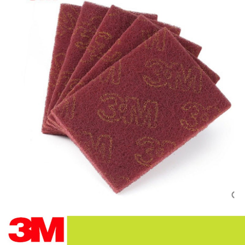 3M7447 màu đỏ công nghiệp baijie vải thép không gỉ vẽ dây đánh bóng và khử rỉ