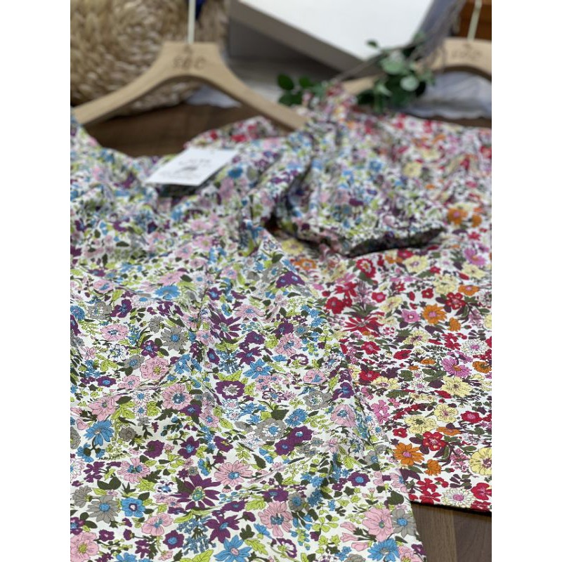 [Mã SKAMA06 giảm 8% tối đa 50K đơn 250K] Đầm hoa cổ vuông tay con ( hính thật) | BigBuy360 - bigbuy360.vn