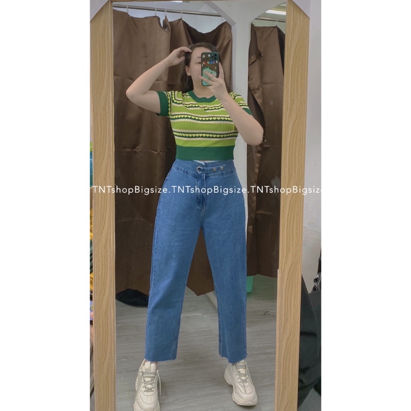 Áo Len Croptop Tim Xanh [ TNT SHOP BIGISZE ]