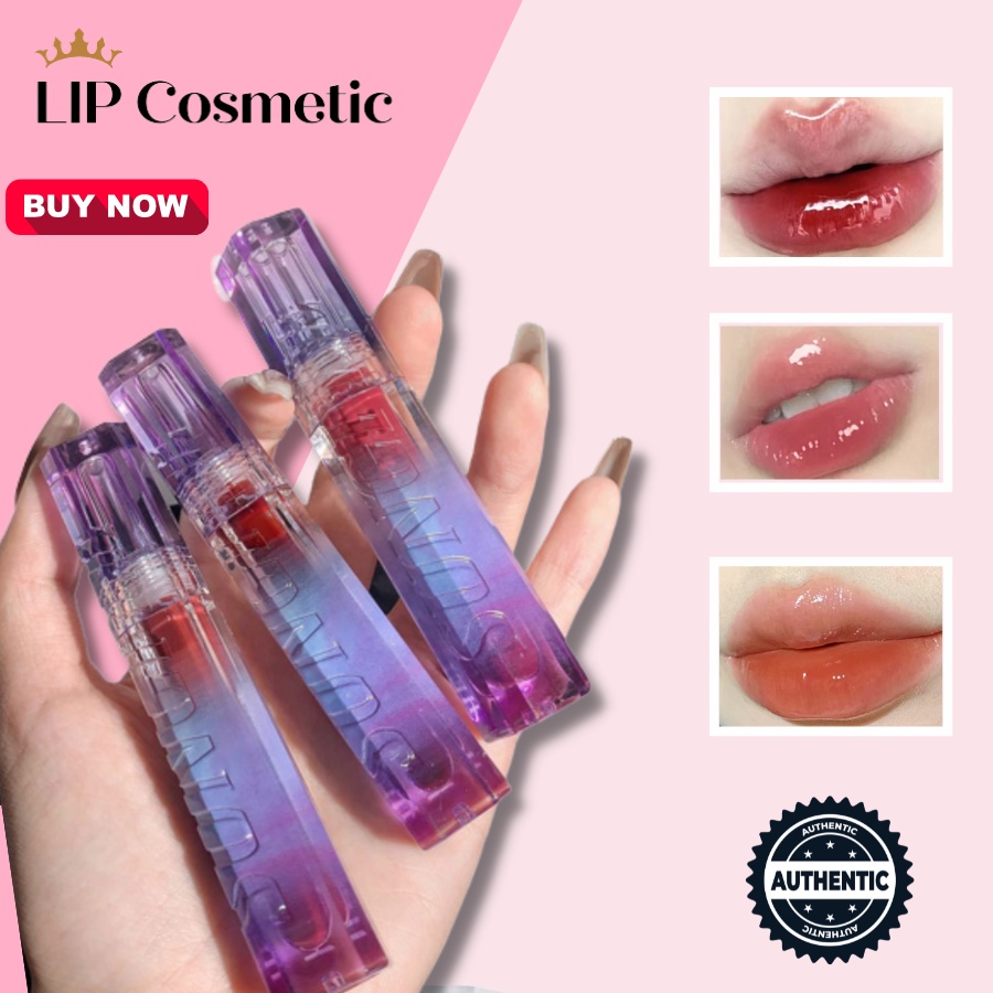 Son bóng Hellostyle vỏ tím dưỡng môi mọng nước màu tự nhiên LIP Cosmetic