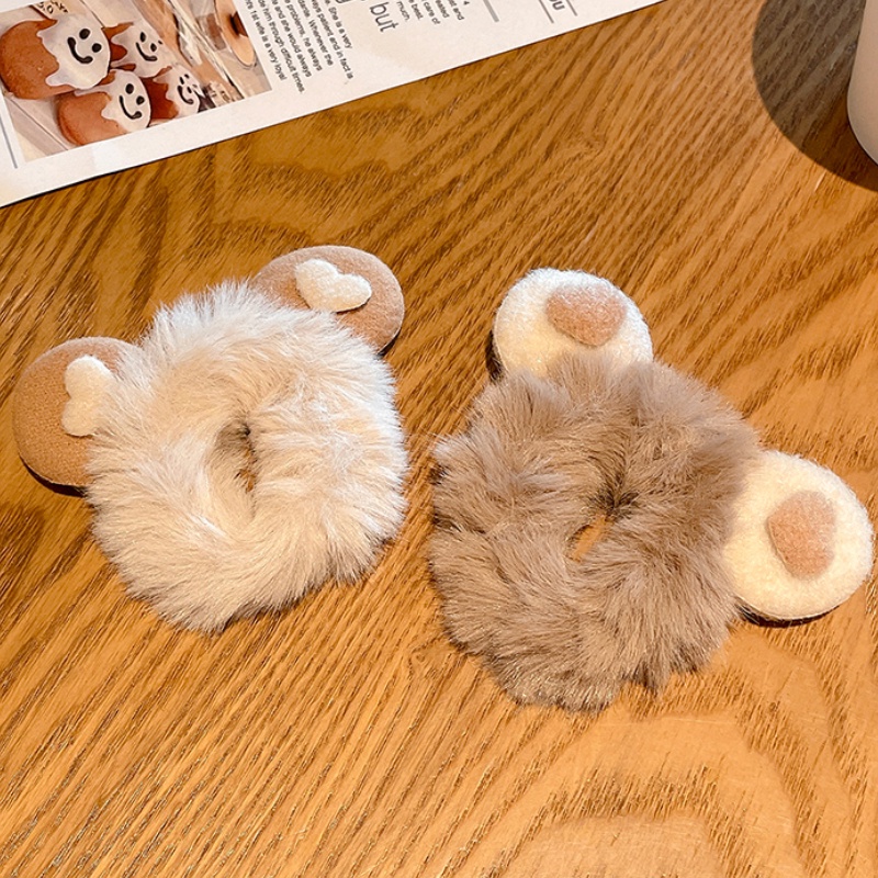 Dây Buộc Tóc Cao Su Bọc Vải Lông Phong Cách Hàn Quốc Dễ Thương Thời Trang Thu Đông