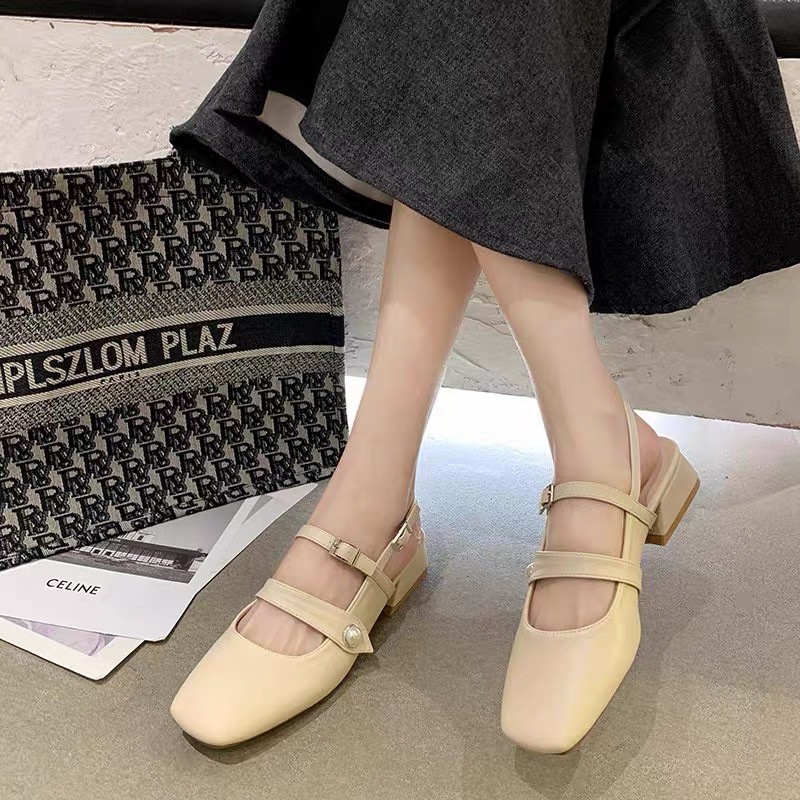 [Ảnh Thật]  Giày nữ đế vuông basic